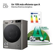 LG Lavasecadora inteligente AI Direct Drive TM, Turbowash 360º, 11/6kg, 1400rpm,  Un 10% más eficiente que  A(lavado) /D(secado) Inox antihuellas, Serie 700, F4DR7011AGS