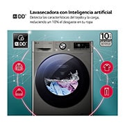 LG Lavasecadora inteligente AI Direct Drive TM, Turbowash 360º, 11/6kg, 1400rpm,  Un 10% más eficiente que  A(lavado) /D(secado) Inox antihuellas, Serie 700, F4DR7011AGS
