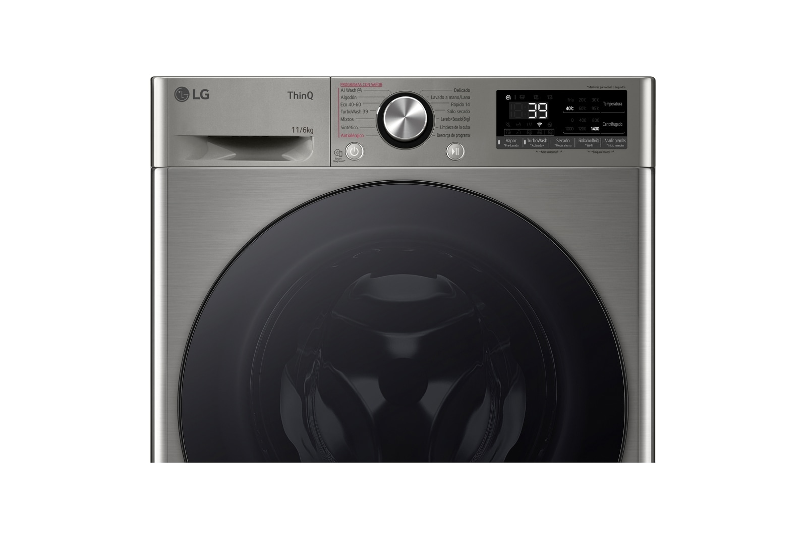 LG Outlet Lavasecadora inteligente AI Direct Drive TM, Turbowash 360º, 11/6kg, 1400rpm, Un 10% más eficiente que A(lavado) /D(secado) Inox antihuellas, Serie 700, F4DR7011AGS.OUTLET