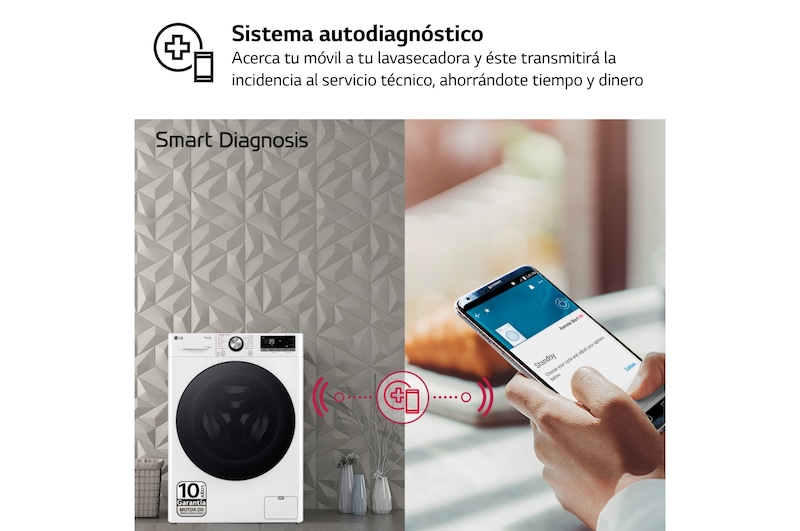 LG Outlet Lavasecadora inteligente AI Direct Drive TM, Turbowash 360º, 11/6kg, 1400rpm, Un 10% más eficiente que A(lavado) /D(secado) Blanca, Serie 700, F4DR7011AGW.OUTLET