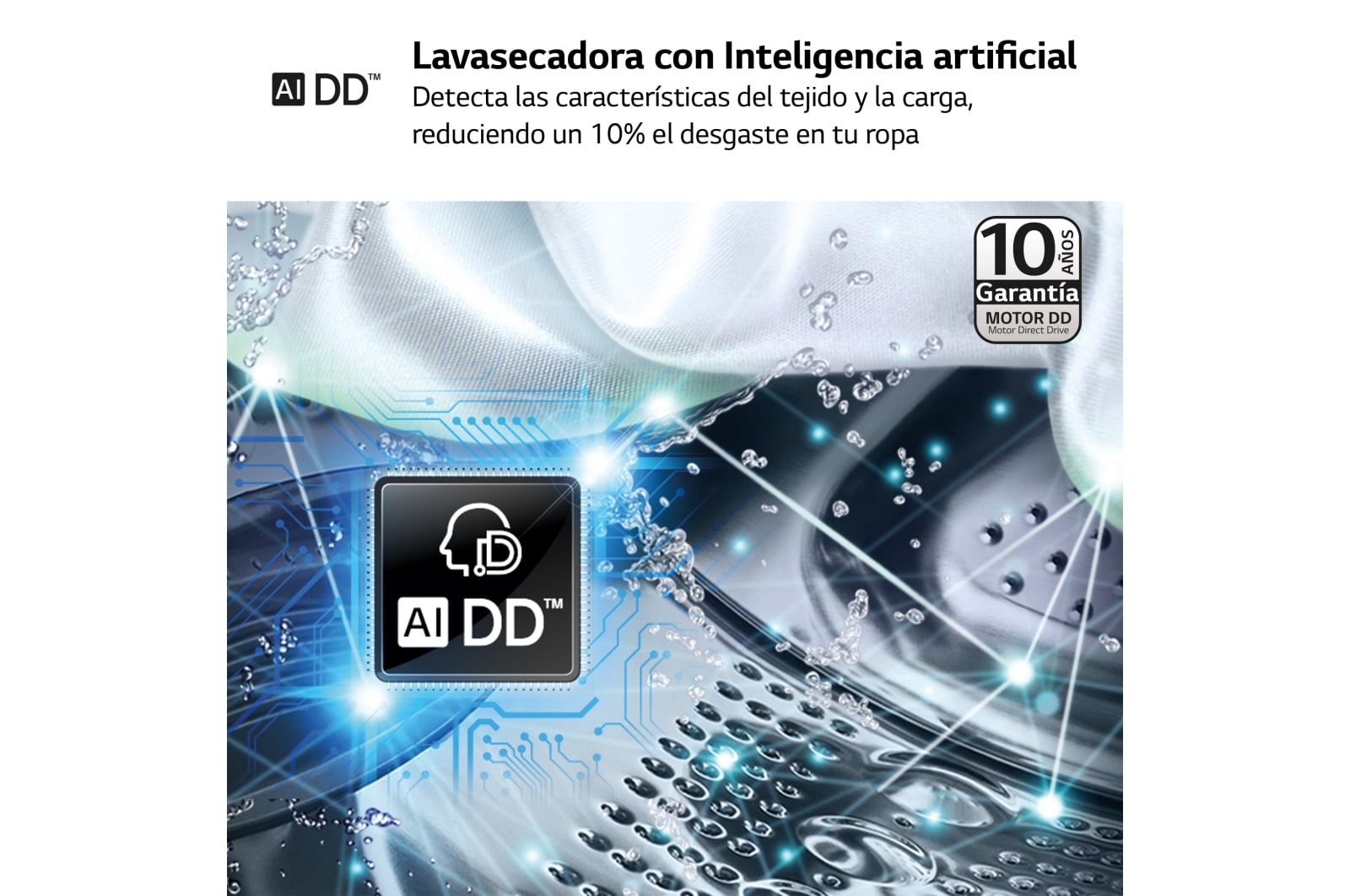 LG Outlet Lavasecadora inteligente AI Direct Driveᵀᴹ, Turbowash 360º, Autodosificación 10/6kg, 1400rpm, Un 10% más eficiente que A(lavado) /D(secado) Blanca, Serie 750, F4DR7510AGW.OUTLET