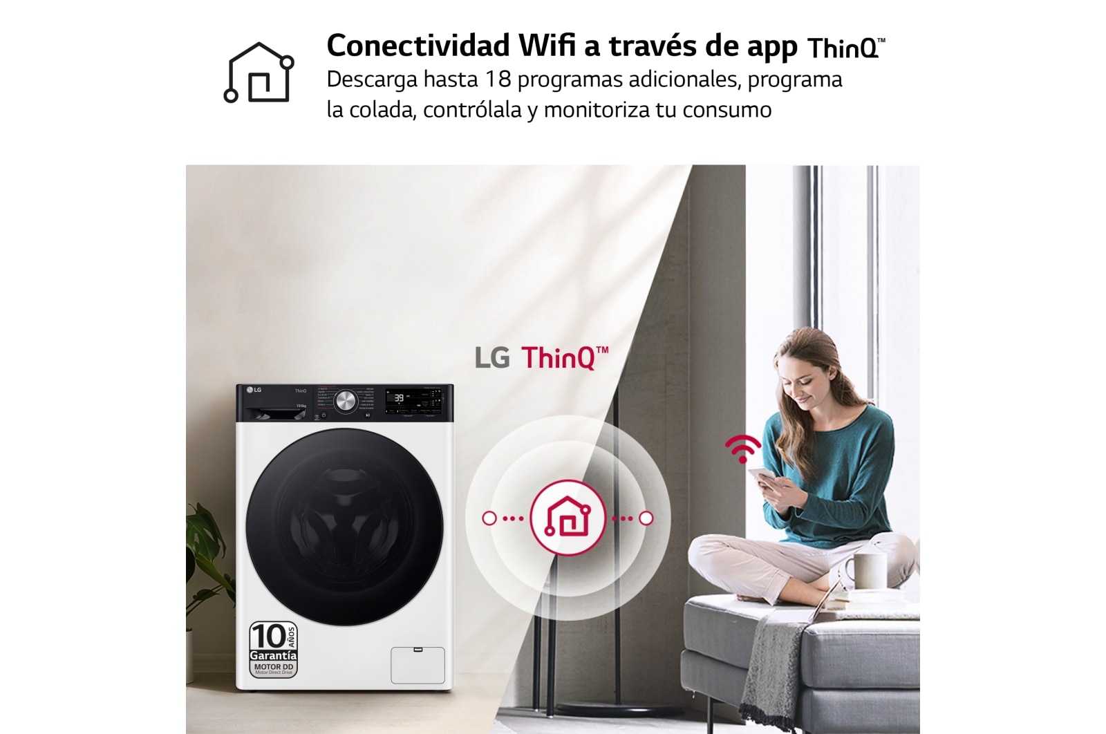 LG Outlet Lavasecadora inteligente AI Direct Driveᵀᴹ, Turbowash 360º, Autodosificación 10/6kg, 1400rpm, Un 10% más eficiente que A(lavado) /D(secado) Blanca, Serie 750, F4DR7510AGW.OUTLET