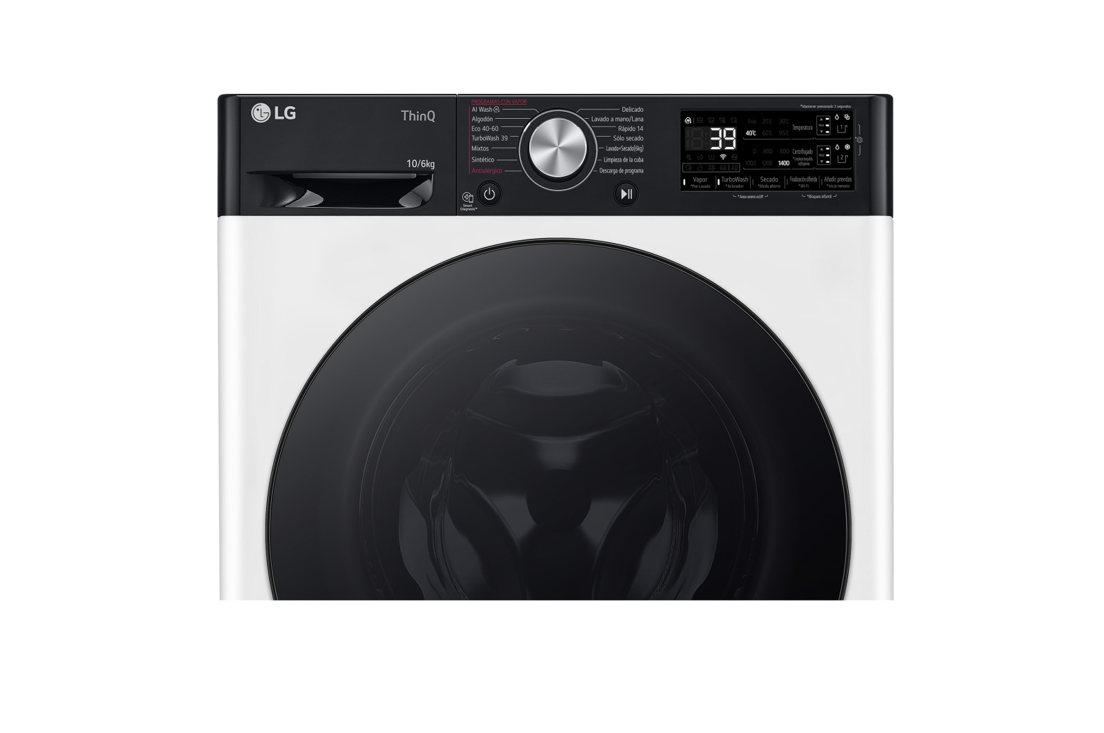LG Outlet Lavasecadora inteligente AI Direct Driveᵀᴹ, Turbowash 360º, Autodosificación 10/6kg, 1400rpm, Un 10% más eficiente que A(lavado) /D(secado) Blanca, Serie 750, F4DR7510AGW.OUTLET