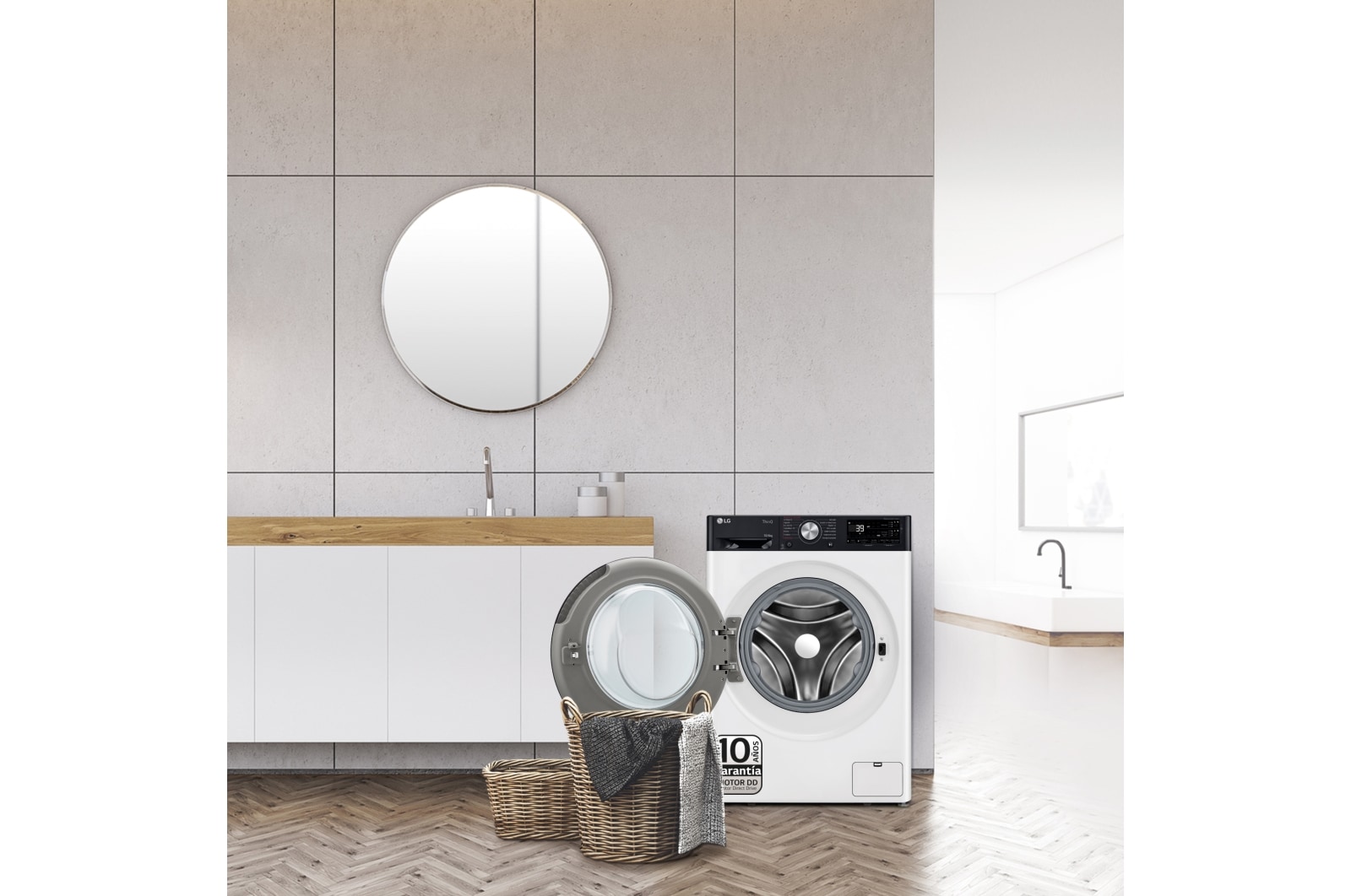 LG Outlet Lavasecadora inteligente AI Direct Driveᵀᴹ, Turbowash 360º, Autodosificación 10/6kg, 1400rpm, Un 10% más eficiente que A(lavado) /D(secado) Blanca, Serie 750, F4DR7510AGW.OUTLET