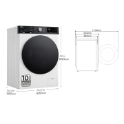 LG Outlet Lavasecadora inteligente AI Direct Driveᵀᴹ, Turbowash 360º, Autodosificación 10/6kg, 1400rpm, Un 10% más eficiente que A(lavado) /D(secado) Blanca, Serie 750, F4DR7510AGW.OUTLET