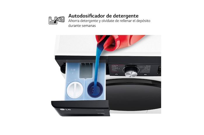 LG Lavasecadora inteligente AI Direct Drive<sup>TM</sup>, Turbowash 360º, Autodosificación 11/6kg, 1400rpm,  Un 10% más eficiente que  A(lavado) /D(secado) Blanca, Serie 750, F4DR7511AGW