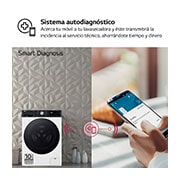 LG Lavasecadora inteligente AI Direct Drive<sup>TM</sup>, Turbowash 360º, Autodosificación 11/6kg, 1400rpm,  Un 10% más eficiente que  A(lavado) /D(secado) Blanca, Serie 750, F4DR7511AGW