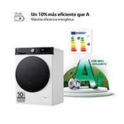 LG Lavasecadora inteligente AI Direct Drive<sup>TM</sup>, Turbowash 360º, Autodosificación 11/6kg, 1400rpm,  Un 10% más eficiente que  A(lavado) /D(secado) Blanca, Serie 750, F4DR7511AGW