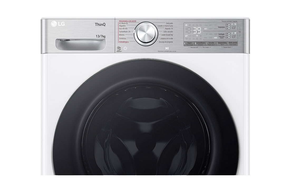 LG Lavasecadora inteligente AI Direct Drive™, Turbowash 360º, Autodosificación 13/7kg, 1400rpm,  Un 10% más eficiente que A(lavado) /D(secado) Blanca, Serie 950, F4DR9513A2W