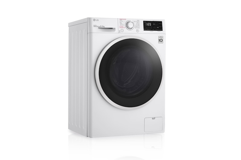 LG Lavasecadora inteligente  AI Direct Drive™,  con Vapor  8/6kg, 1400rpm,  Clasificación B(lavado)/E(secado) Blanca, Serie 310, F4DV3108S1W