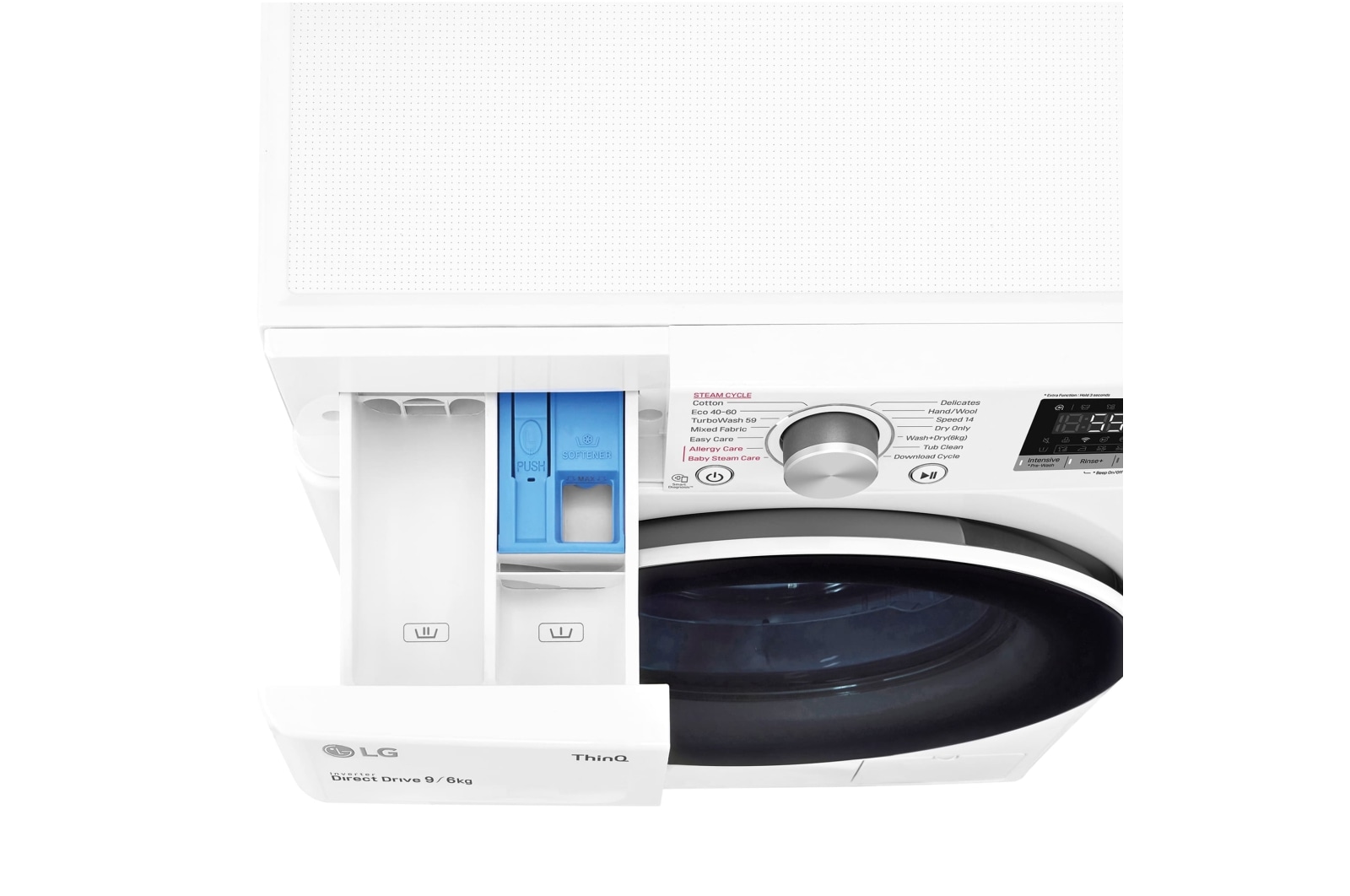 LG Lavasecadora inteligente AI Direct Drive 9/6kg, 1400rpm, Clasificación E, Blanca, Serie 500, F4DV5009S0W