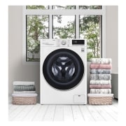 LG Lavasecadora inteligente AI Direct Drive 9/6kg, 1400rpm, Clasificación E, Blanca, Serie 500, F4DV5009S0W