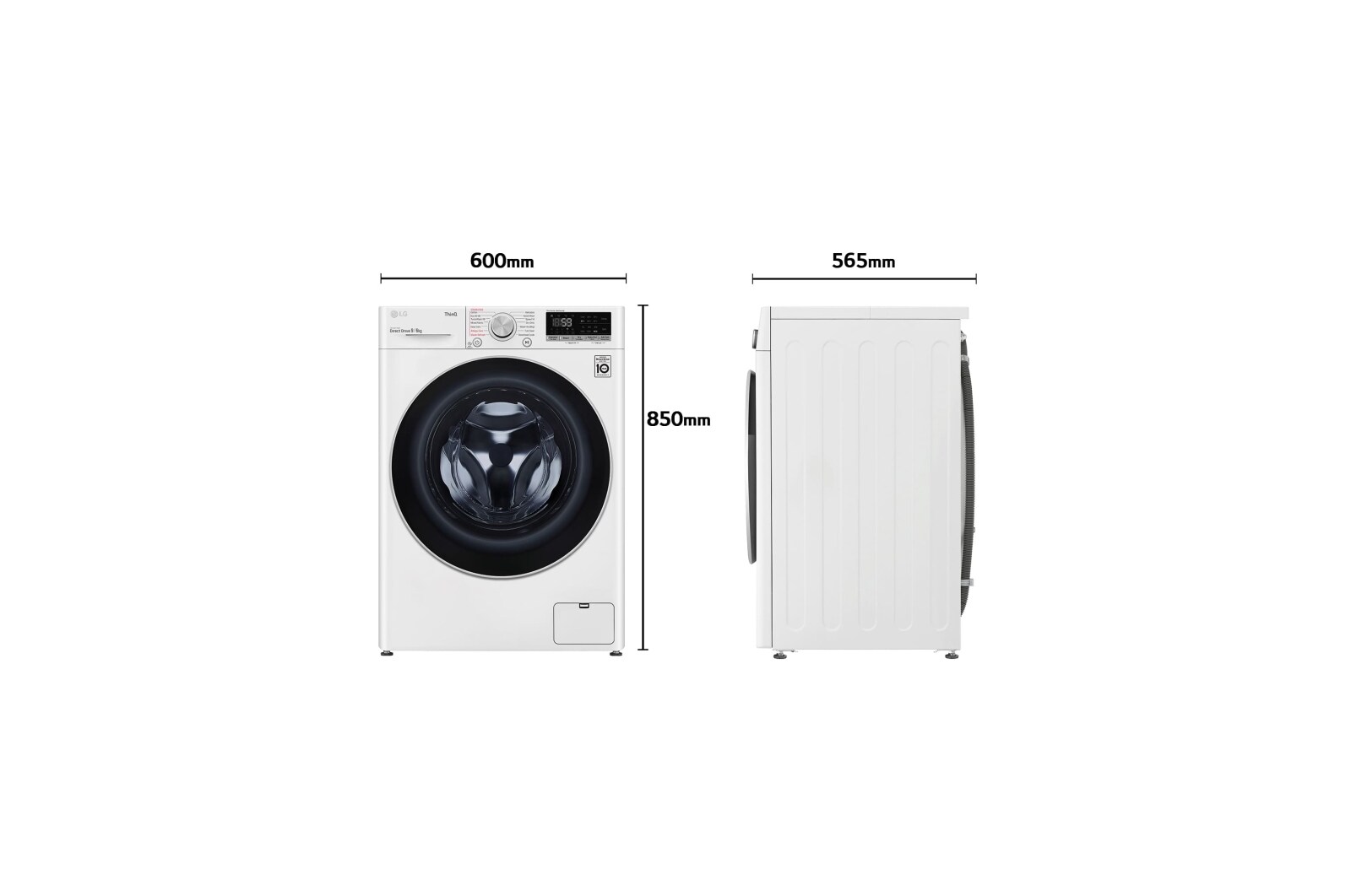 LG Lavasecadora inteligente AI Direct Drive 9/6kg, 1400rpm, Clasificación E, Blanca, Serie 500, F4DV5009S1W