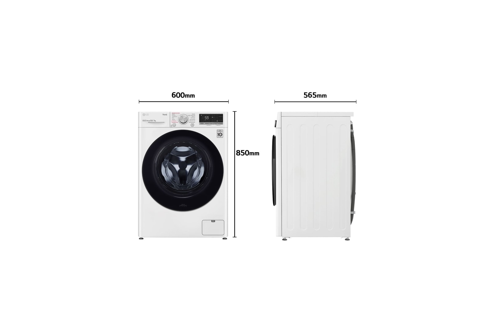 LG Lavasecadora inteligente AI Direct Drive 10,5/7kg, 1400rpm, clasificación B(lavado)/E(secado), Blanca, Serie 500, F4DV5010SMW