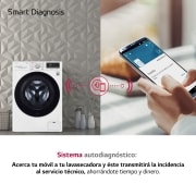 LG Lavasecadora inteligente AI Direct Drive 10,5/7kg, 1400rpm, clasificación B(lavado)/E(secado), Blanca, Serie 500, F4DV5010SMW