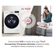 LG Lavasecadora inteligente AI Direct Drive 10,5/7kg, 1400rpm, clasificación B(lavado)/E(secado), Blanca, Serie 500, F4DV5010SMW