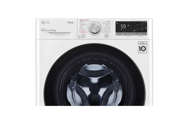 LG Lavasecadora inteligente AI Direct Drive con Autodosificador de detergente 9/6kg, 1400rpm, Clasificación B(lavado)/E(secado), Blanca, Serie 550, F4DV5509SMW