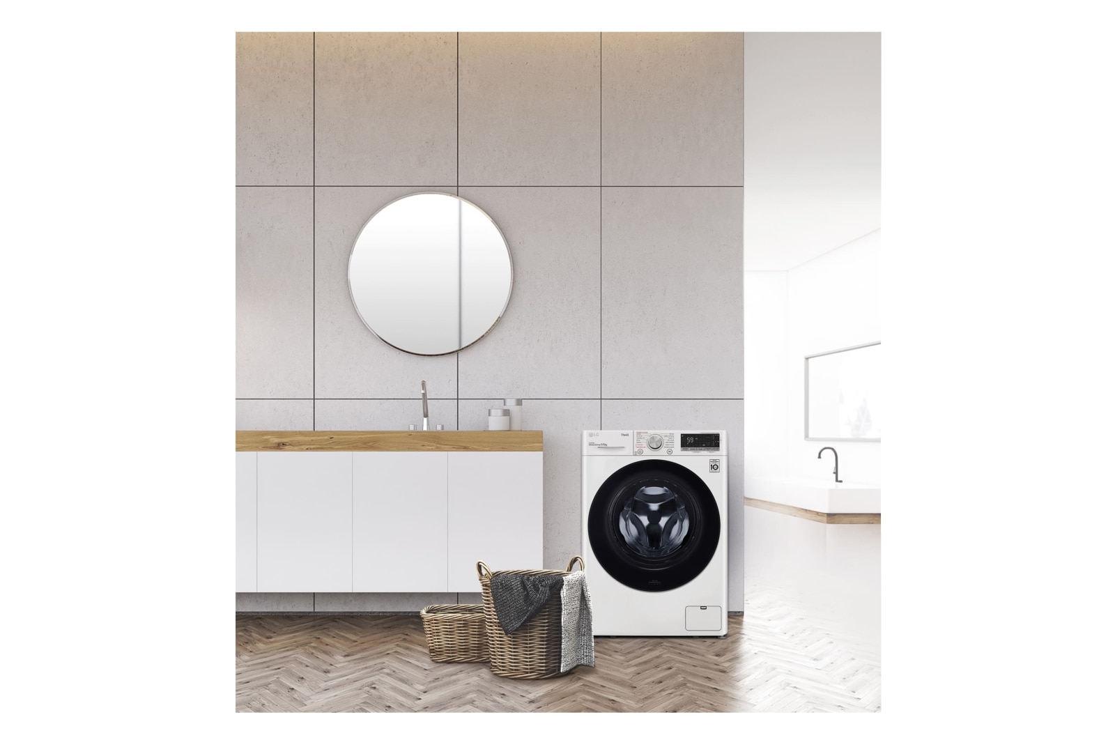 LG Lavasecadora inteligente AI Direct Drive con Autodosificador de detergente 9/6kg, 1400rpm, Clasificación B(lavado)/E(secado), Blanca, Serie 550, F4DV5509SMW