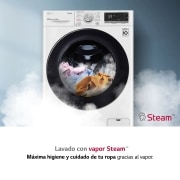 LG Lavasecadora inteligente AI Direct Drive con Autodosificador de detergente 9/6kg, 1400rpm, Clasificación B(lavado)/E(secado), Blanca, Serie 550, F4DV5509SMW