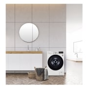 LG Lavasecadora inteligente AI Direct Drive con Autodosificador de detergente 9/6kg, 1400rpm, Clasificación B(lavado)/E(secado), Blanca, Serie 550, F4DV5509SMW