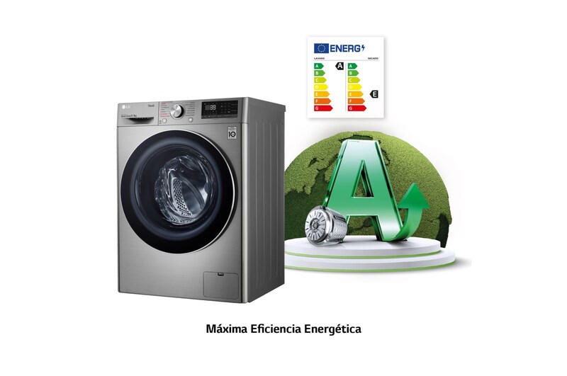 LG Lavasecadora inteligente AI Direct Drive 9/6kg, 1400rpm, Clasificación E, Inox antihuellas, Serie 700, F4DV7009S2S