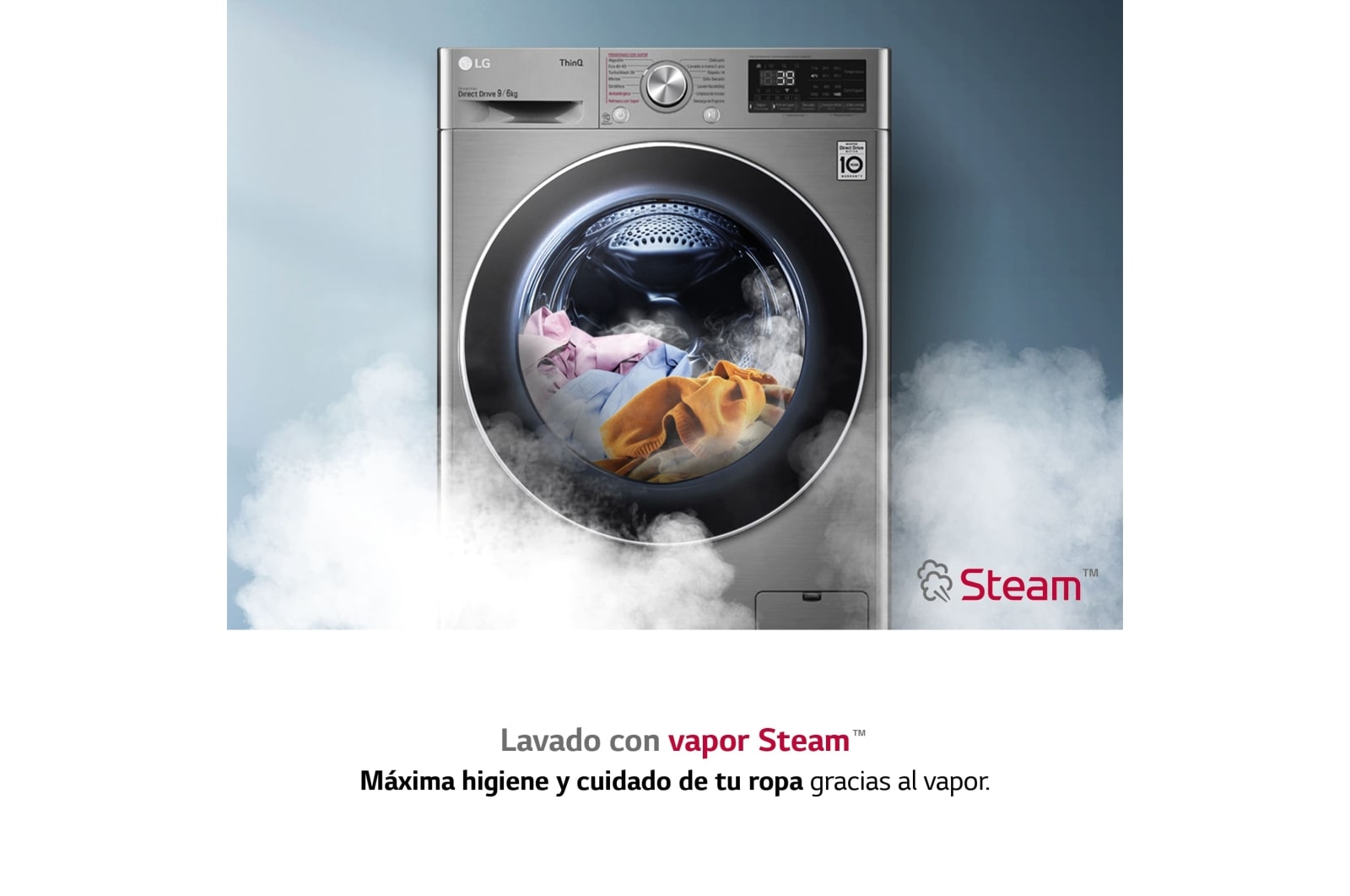 LG Lavasecadora inteligente AI Direct Drive 9/6kg, 1400rpm, Clasificación E, Inox antihuellas, Serie 700, F4DV7009S2S