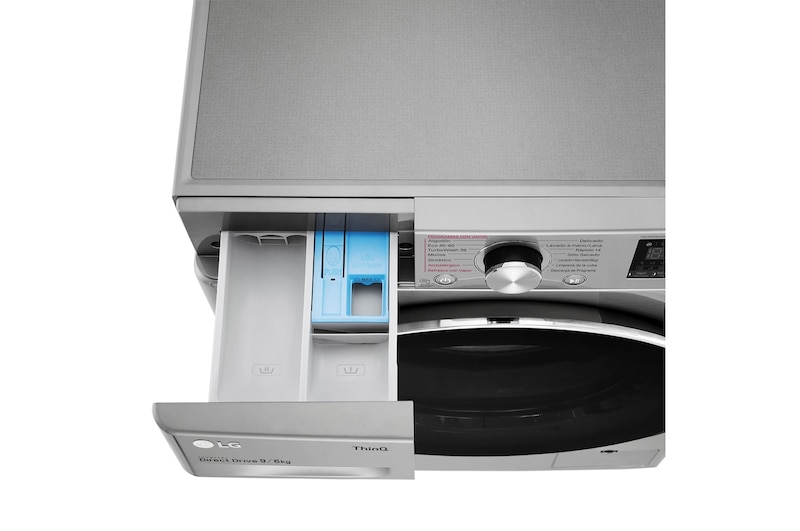 LG Lavasecadora inteligente AI Direct Drive 9/6kg, 1400rpm, Clasificación E, Inox antihuellas, Serie 700, F4DV7009S2S