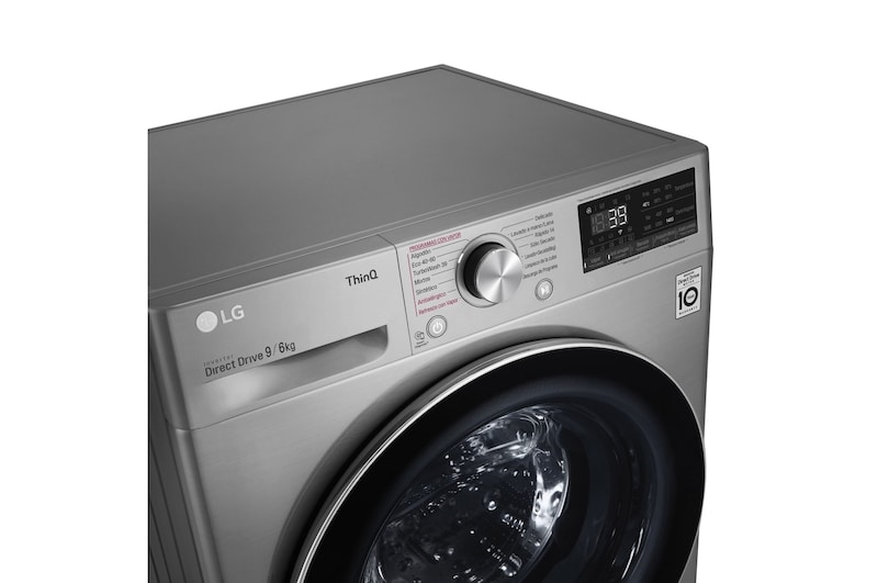LG Lavasecadora inteligente AI Direct Drive 9/6kg, 1400rpm, Clasificación E, Inox antihuellas, Serie 700, F4DV7009S2S