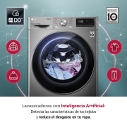 LG Lavasecadora inteligente AI Direct Drive 9/6kg, 1400rpm, Clasificación E, Inox antihuellas, Serie 700, F4DV7009S2S