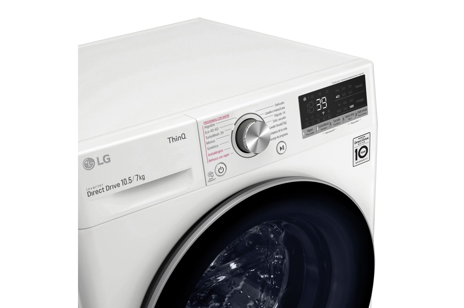 LG Lavasecadora inteligente AI Direct Drive 10,5/7kg, 1400rpm, Clasificación A(lavado)/E(secado), Blanca, Serie 700, F4DV7010S1W