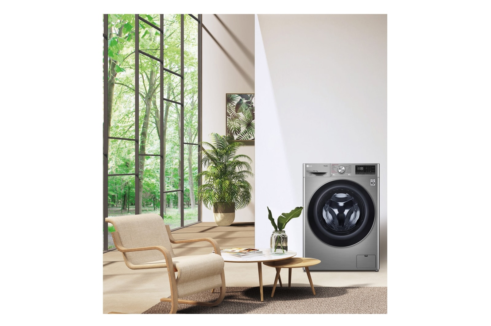 LG Lavasecadora inteligente AI Direct Drive 10,5/7kg, 1400rpm, Clasificación A(lavado)/E(secado), Inox antihuellas, Serie 700, F4DV7010S2S