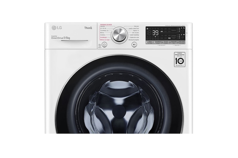 LG Lavasecadora inteligente AI Direct Drive con Autodosificador de detergente 9/6kg, 1400rpm, Clasificación A(lavado)/E(secado), Blanca, Serie 750, F4DV7509S2W