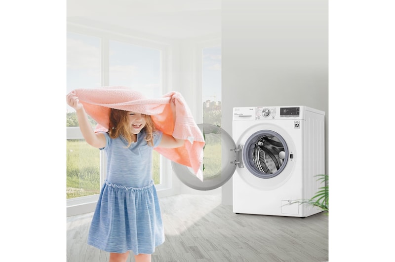 LG Lavasecadora inteligente AI Direct Drive con Autodosificador de detergente 9/6kg, 1400rpm, Clasificación A(lavado)/E(secado), Blanca, Serie 750, F4DV7509S2W