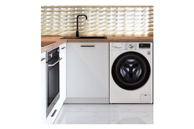 LG Lavasecadora inteligente AI Direct Drive con Autodosificador de detergente 9/6kg, 1400rpm, Clasificación A(lavado)/E(secado), Blanca, Serie 750, F4DV7509S2W