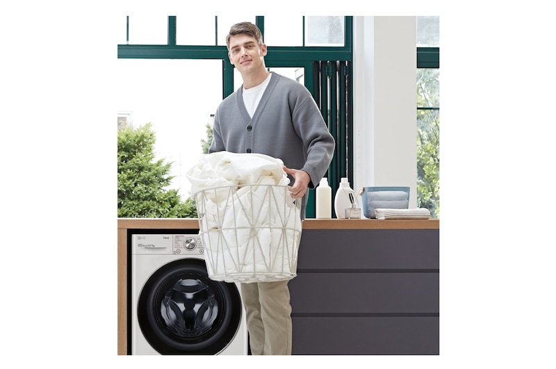 LG Lavasecadora inteligente AI Direct Drive con Autodosificador de detergente 10,5/7kg, 1400rpm, Clasificación A(lavado)/E (secado), Blanca, Serie 750, F4DV7510S2W