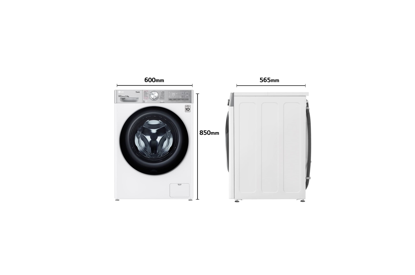 LG Lavasecadora inteligente AI Direct Drive™, Turbowash 360º,12/8kg, 1400rpm, Clasificación A(lavado) /E(secado)Blanca, Serie 950, F4DV9512P2W