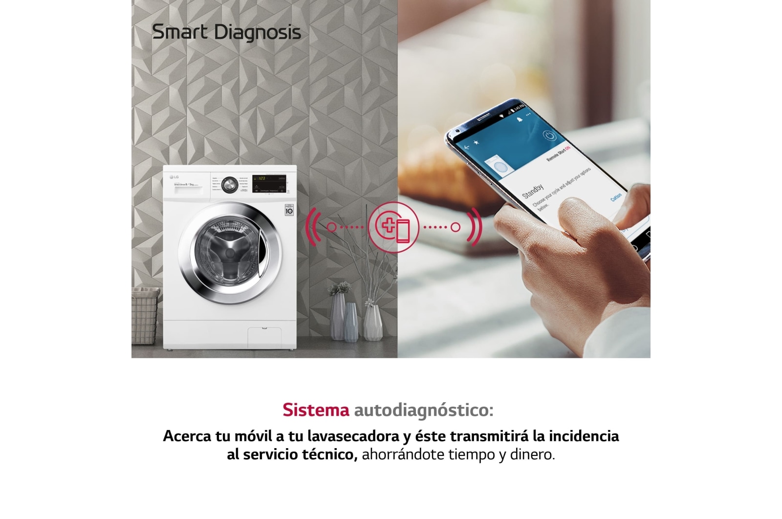 LG Outlet Lavasecadora Inverter Direct Drive 8/5kg, 1400rpm, Clasificación D(lavado)/E(secado), Blanca, Serie 100, F4J3TM5WD.OUTLET