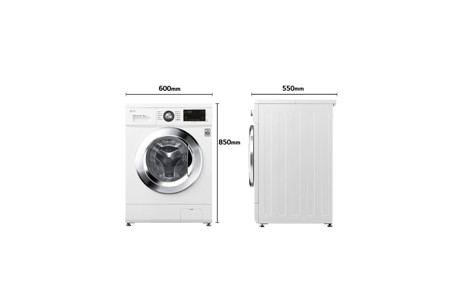 LG Outlet Lavasecadora Inverter Direct Drive 8/5kg, 1400rpm, Clasificación D(lavado)/E(secado), Blanca, Serie 100, F4J3TM5WD.OUTLET