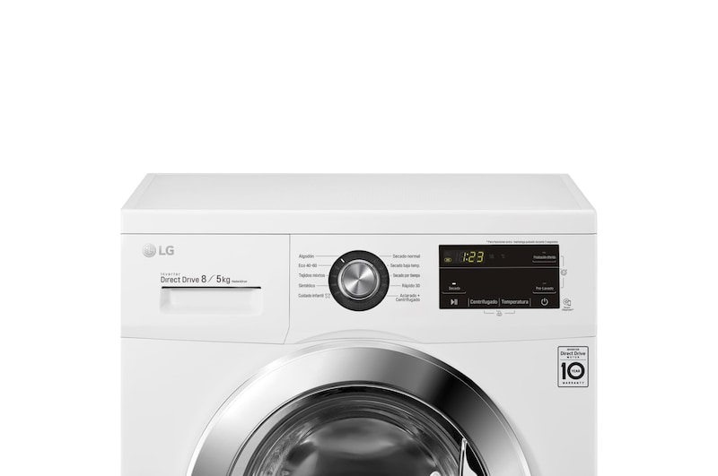 LG Outlet Lavasecadora Inverter Direct Drive 8/5kg, 1400rpm, Clasificación D(lavado)/E(secado), Blanca, Serie 100, F4J3TM5WD.OUTLET