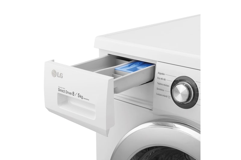 LG Outlet Lavasecadora Inverter Direct Drive 8/5kg, 1400rpm, Clasificación D(lavado)/E(secado), Blanca, Serie 100, F4J3TM5WD.OUTLET
