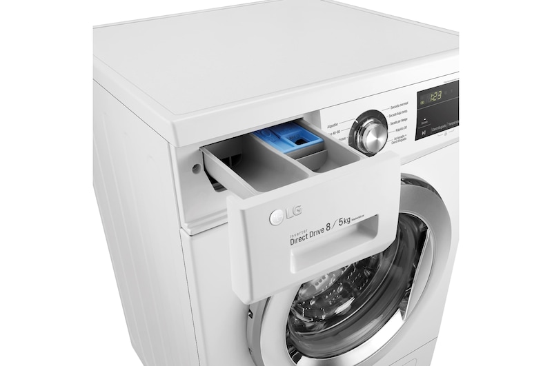 LG Outlet Lavasecadora Inverter Direct Drive 8/5kg, 1400rpm, Clasificación D(lavado)/E(secado), Blanca, Serie 100, F4J3TM5WD.OUTLET
