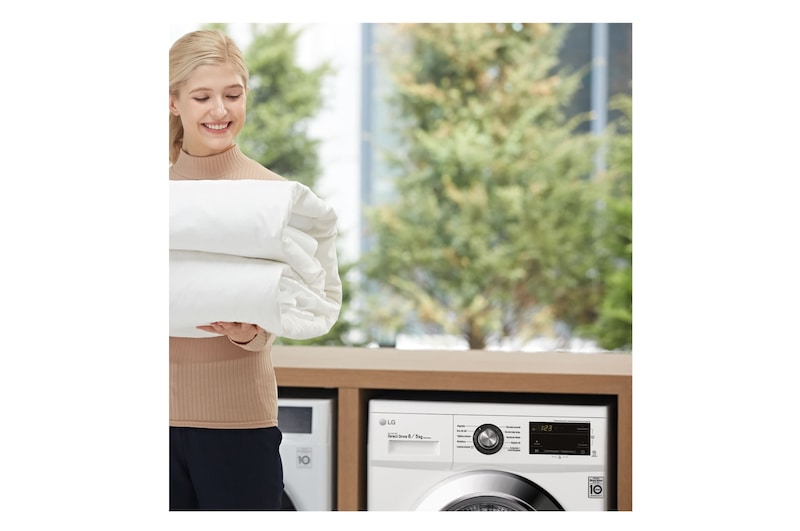 LG Outlet Lavasecadora Inverter Direct Drive 8/5kg, 1400rpm, Clasificación D(lavado)/E(secado), Blanca, Serie 100, F4J3TM5WD.OUTLET