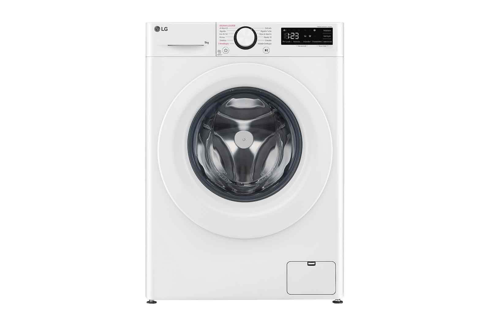 LG Lavadora inteligente AI Direct Drive,  Vapor,  9kg ,  1400rpm Un 10% más eficiente que A, Serie 500, F4WR5009A3W