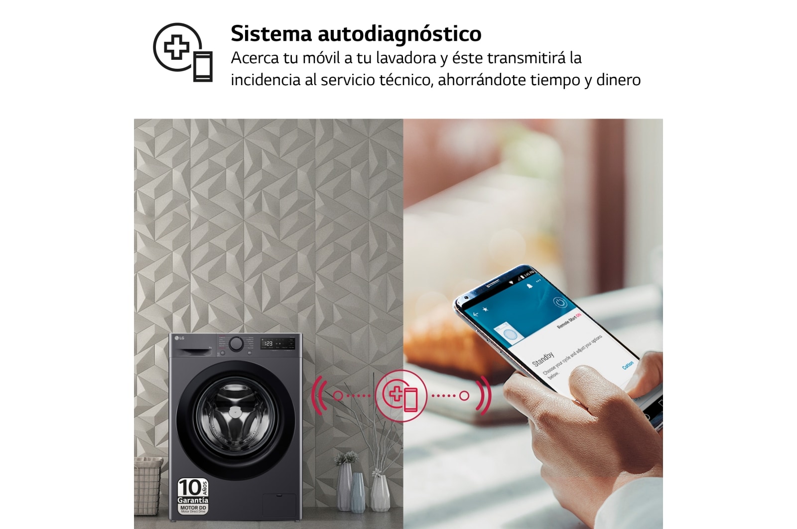 LG Lavadora inteligente AI Direct Drive, Vapor, 9kg , 1400rpm Un 10% más eficiente que A, Serie 500, F4WR5009A6M.OUTLET