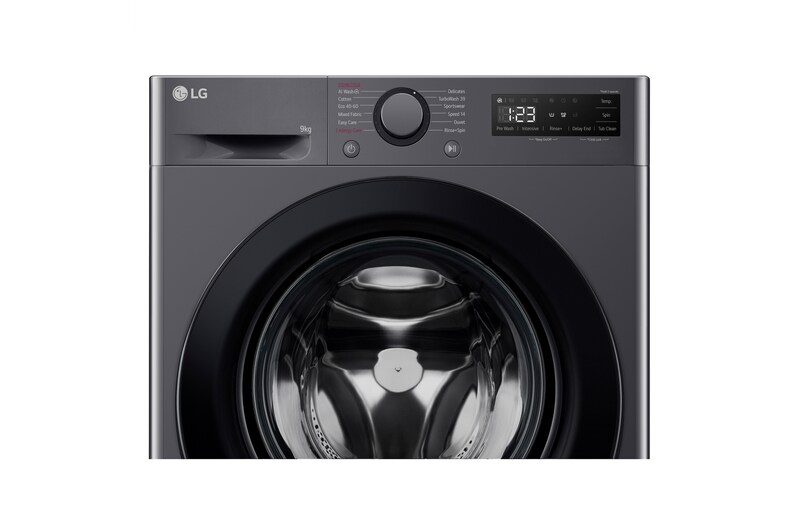 LG Outlet Lavadora inteligente AI Direct Drive, Vapor, 9kg , 1400rpm Un 10% más eficiente que A, Serie 500, WR5009A6M.OUTLET