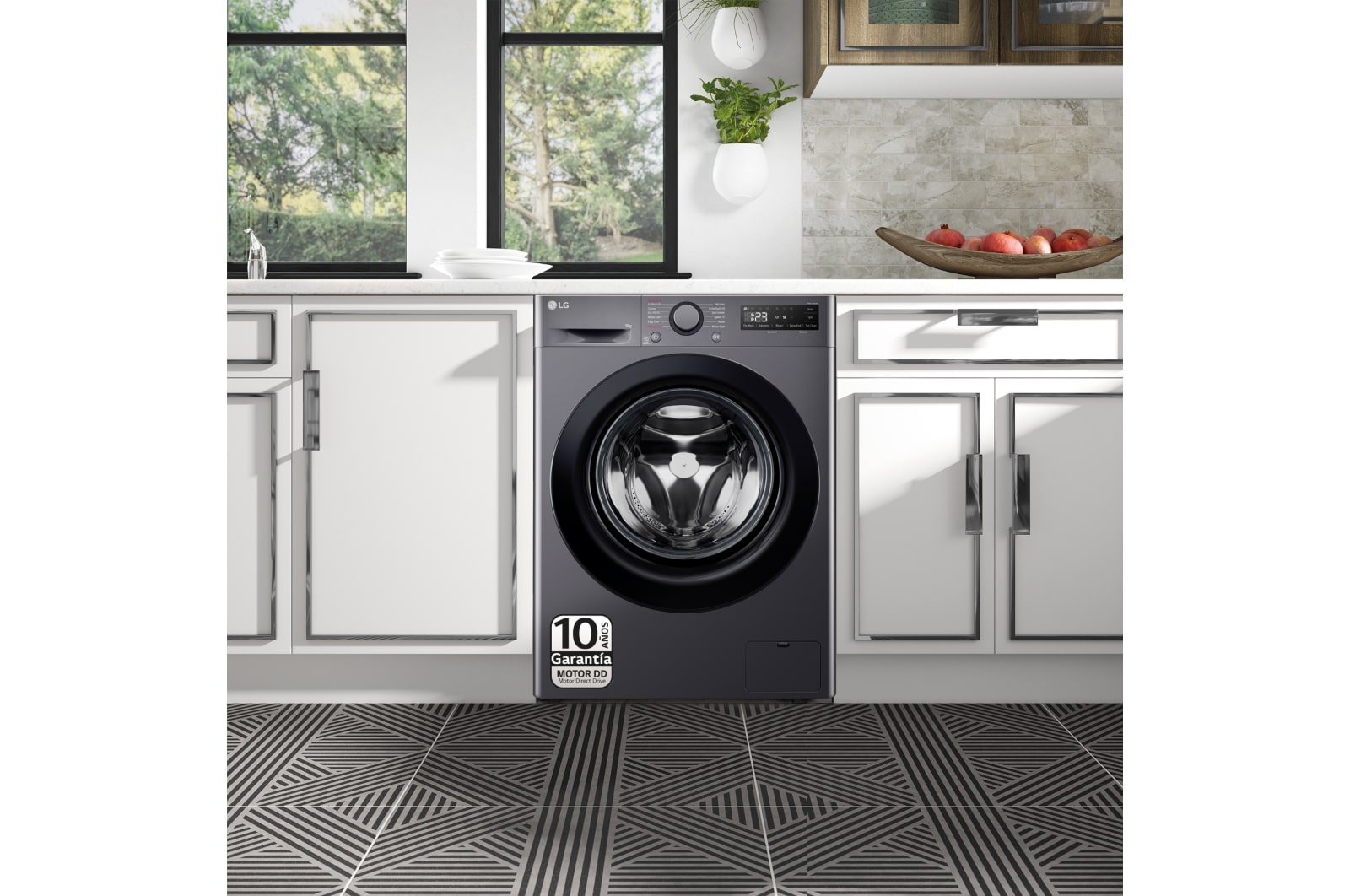 LG Lavadora inteligente AI Direct Drive, Vapor, 9kg , 1400rpm Un 10% más eficiente que A, Serie 500, F4WR5009A6M.OUTLET