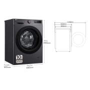 LG Outlet Lavadora inteligente AI Direct Drive, Vapor, 9kg , 1400rpm Un 10% más eficiente que A, Serie 500, WR5009A6M.OUTLET