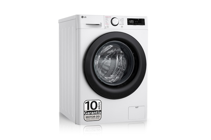 LG Outlet Lavadora inteligente AI Direct Drive, Vapor, 9kg , 1400rpm Un 10% más eficiente que A, Serie 500, WR5009A6W.OUTLET