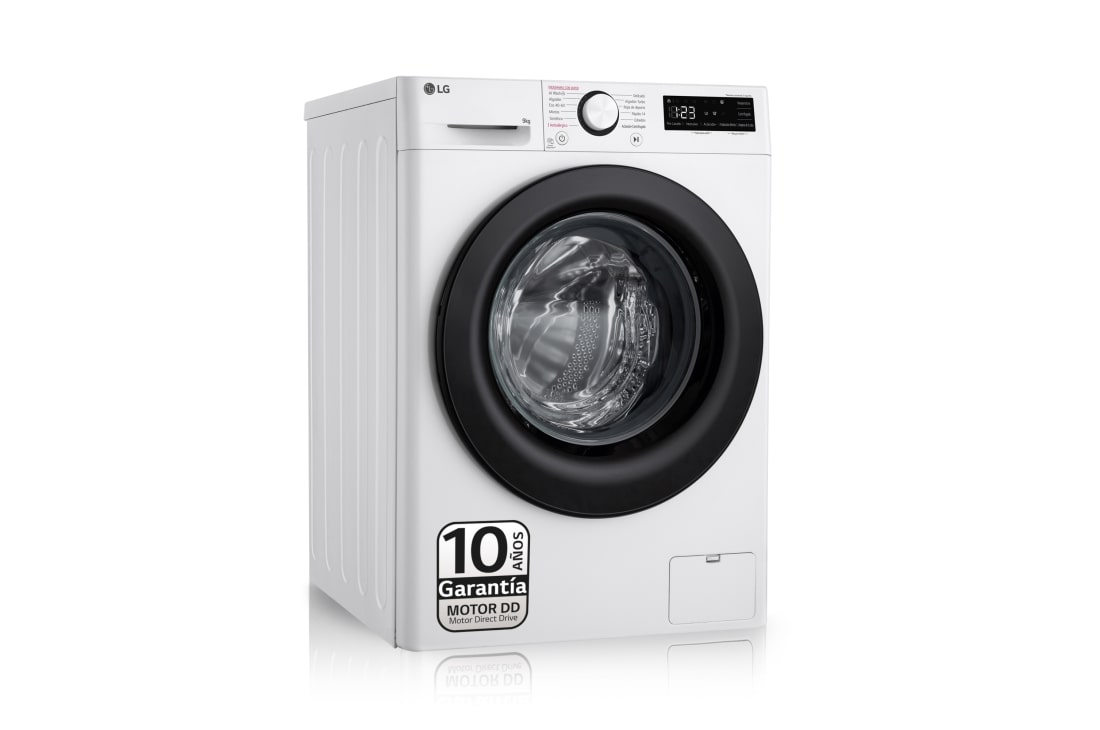 LG Lavadora inteligente AI Direct Drive,  Vapor,  9kg ,  1400rpm Un 10% más eficiente que A, Serie 500, F4WR5009A6W