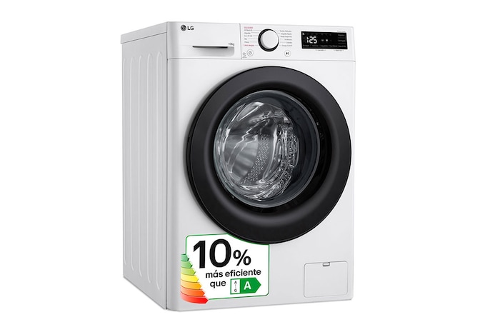LG Lavadora inteligente AI Direct Drive, Vapor, 10kg , 1400rpm Un 10% más eficiente que A, Serie 500, WR5010A6W.OBSEXC